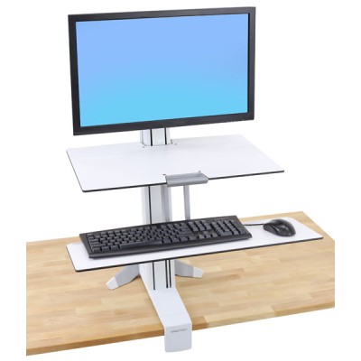 Ergotron WorkFit-S, pantalla mediana con Superficie de trabajo (blanco) Ergotron WorkFit S, pantalla mediana con Superficie de trabajo (blanco)