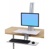 escritorio 2 escritorio Ergotron WorkFit S, pantalla mediana con Superficie de trabajo (blanco)