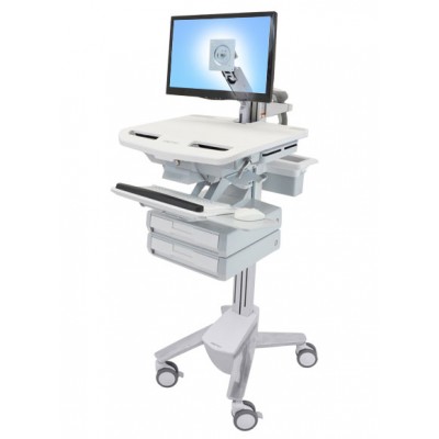 Carro medico - StyleView brazo para pantalla LCD y 2 cajones Carro medico StyleView brazo para pantalla LCD y 2 cajones