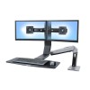 24-312-026 Soporte doble Workfit-A Ergotron Monitor+Teclado 24-312-026 Soporte doble Workfit-A Ergotron Monitor+Tecladoit-A, Dual Estacion de trabajo doble para dos pantallas
Ideal para estaciones de trabajo en esquina, el WorkFit-A se engancha a la parte trasera o lateral de la mayoría de las superficies y permite trabajar sin esfuerzo tanto de pie como sentado. Pliegue el teclado hacia arriba y, ..