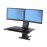 WorkFit-SR, monitor doble, estación de trabajo para escritorio para trabajar de pie o sentado (negro o blanco)